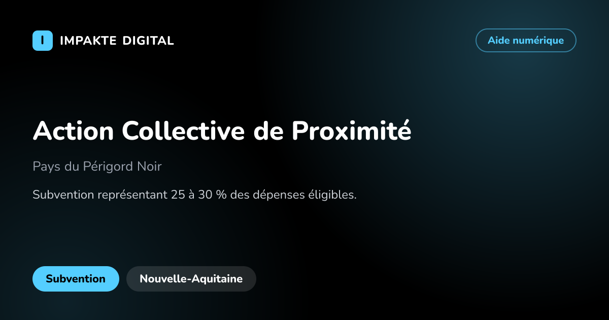 Carte de présentation de l'aide Action Collective de Proximité