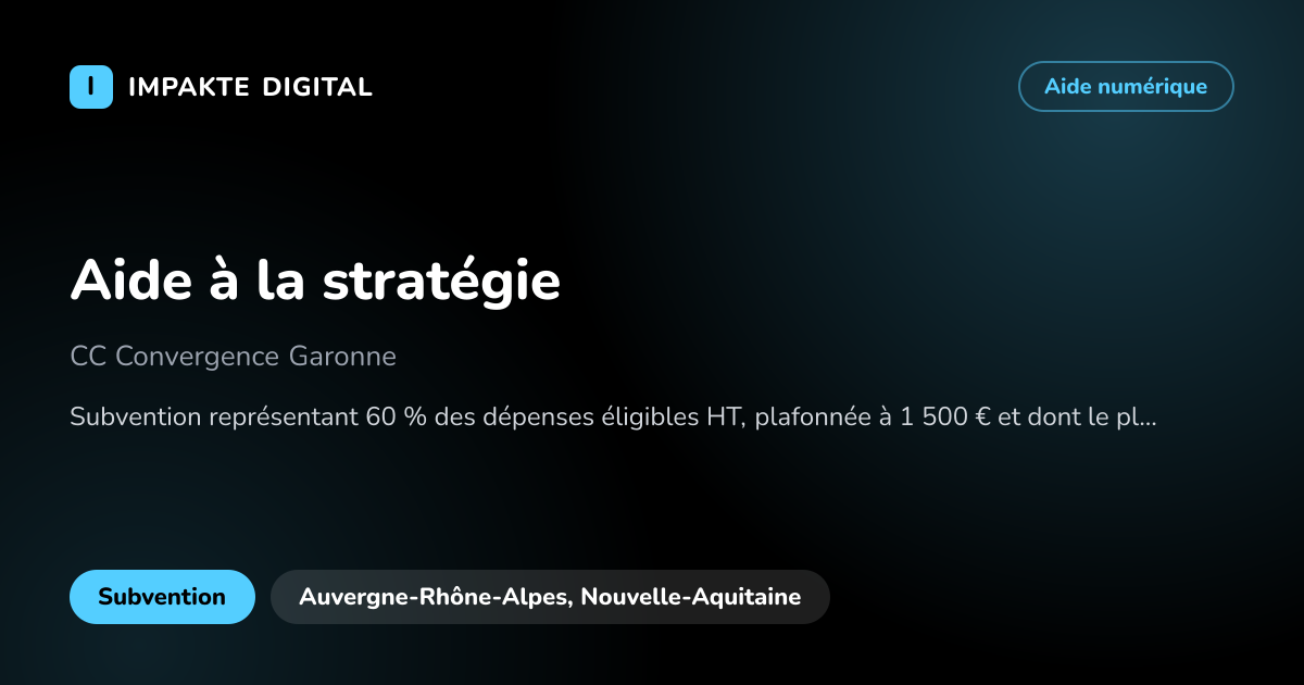 Carte de présentation de l'aide Aide à la stratégie