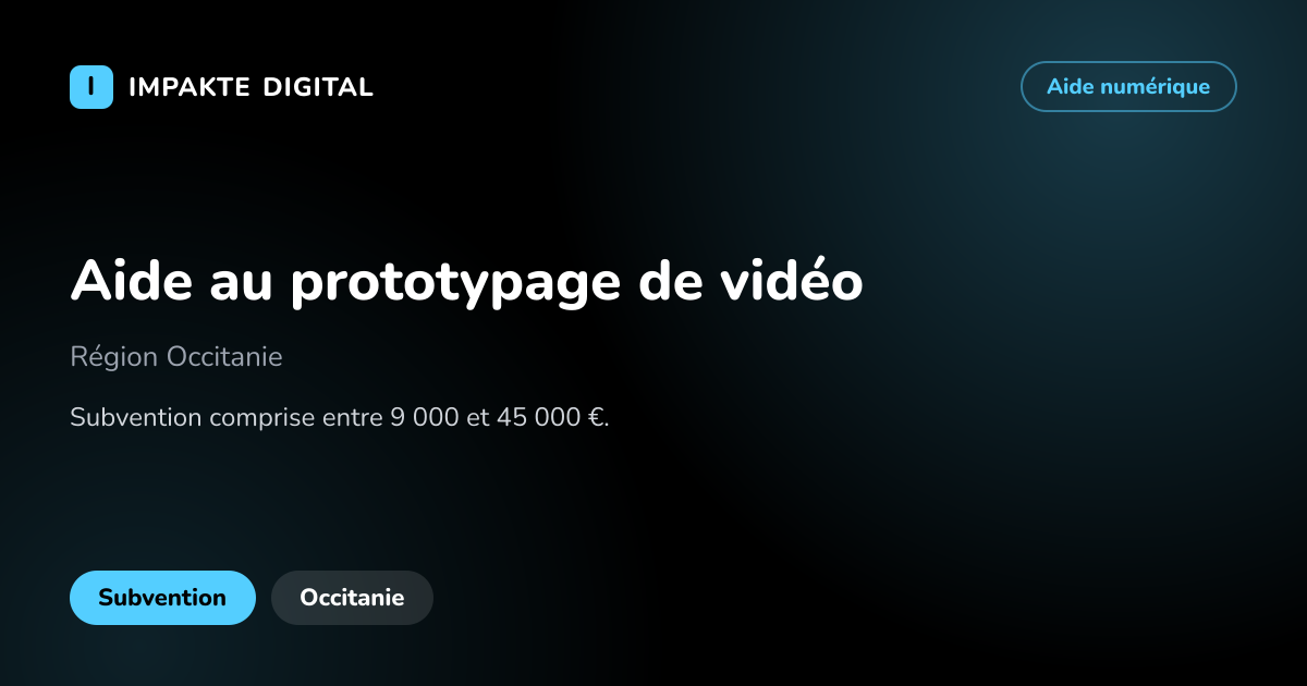 Carte de présentation de l'aide Aide au prototypage de vidéo