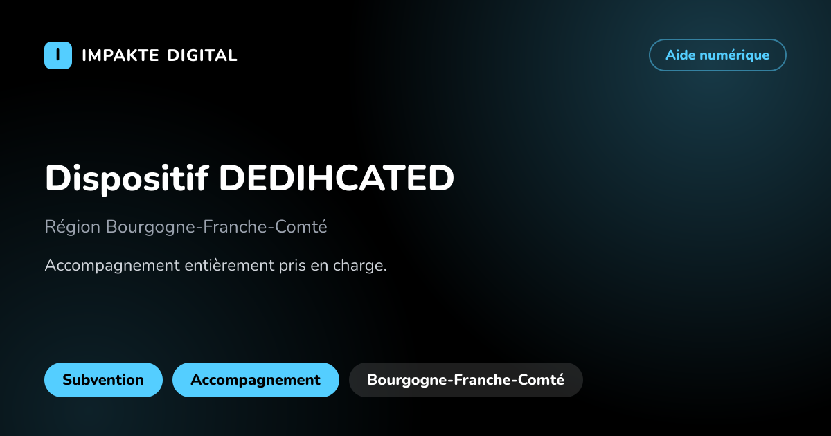 Carte de présentation de l'aide Dispositif DEDIHCATED