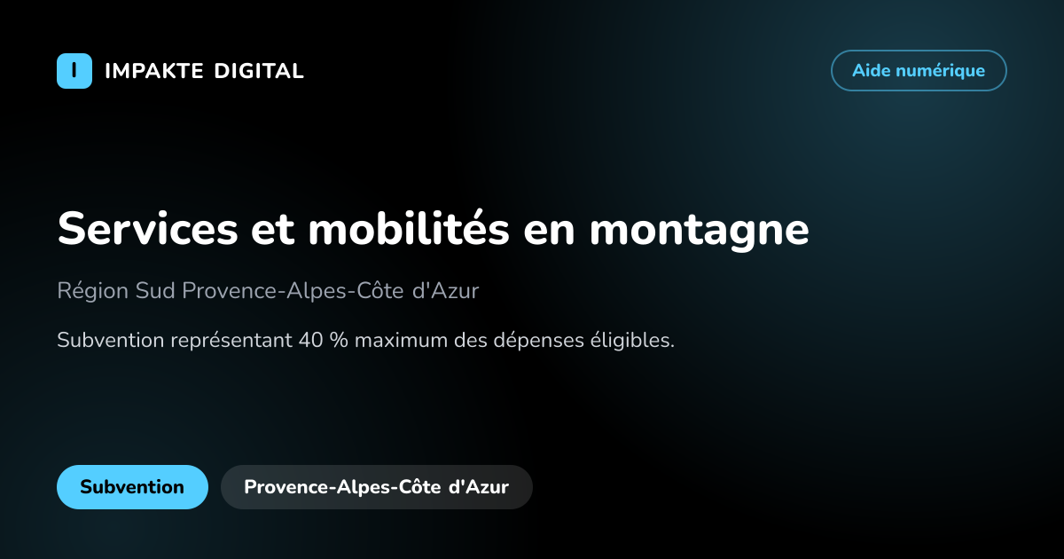 Carte de présentation de l'aide Services et mobilités en montagne